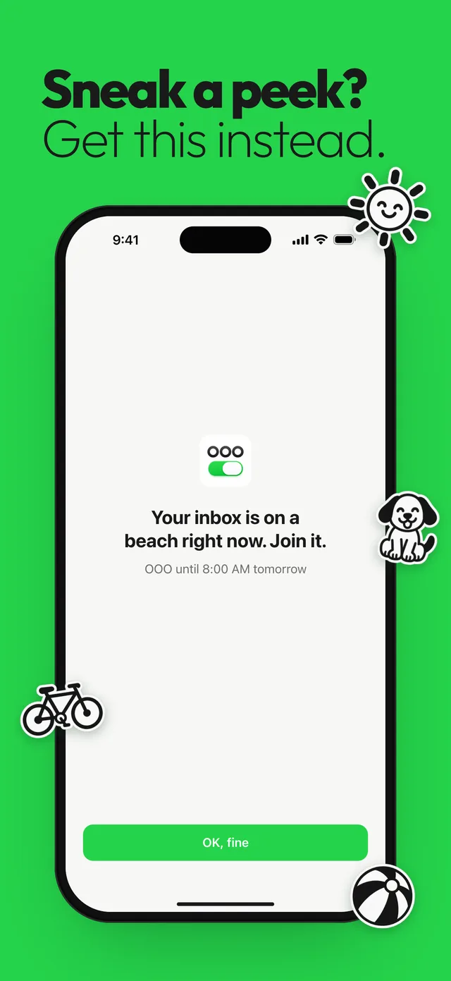 The shield you see when you open a work app after hours, with one button: OK, fine